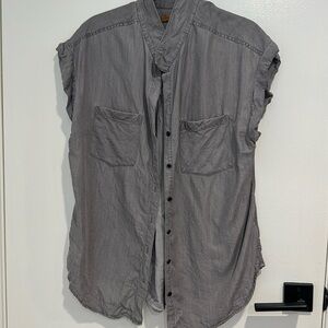 Soft gray button down